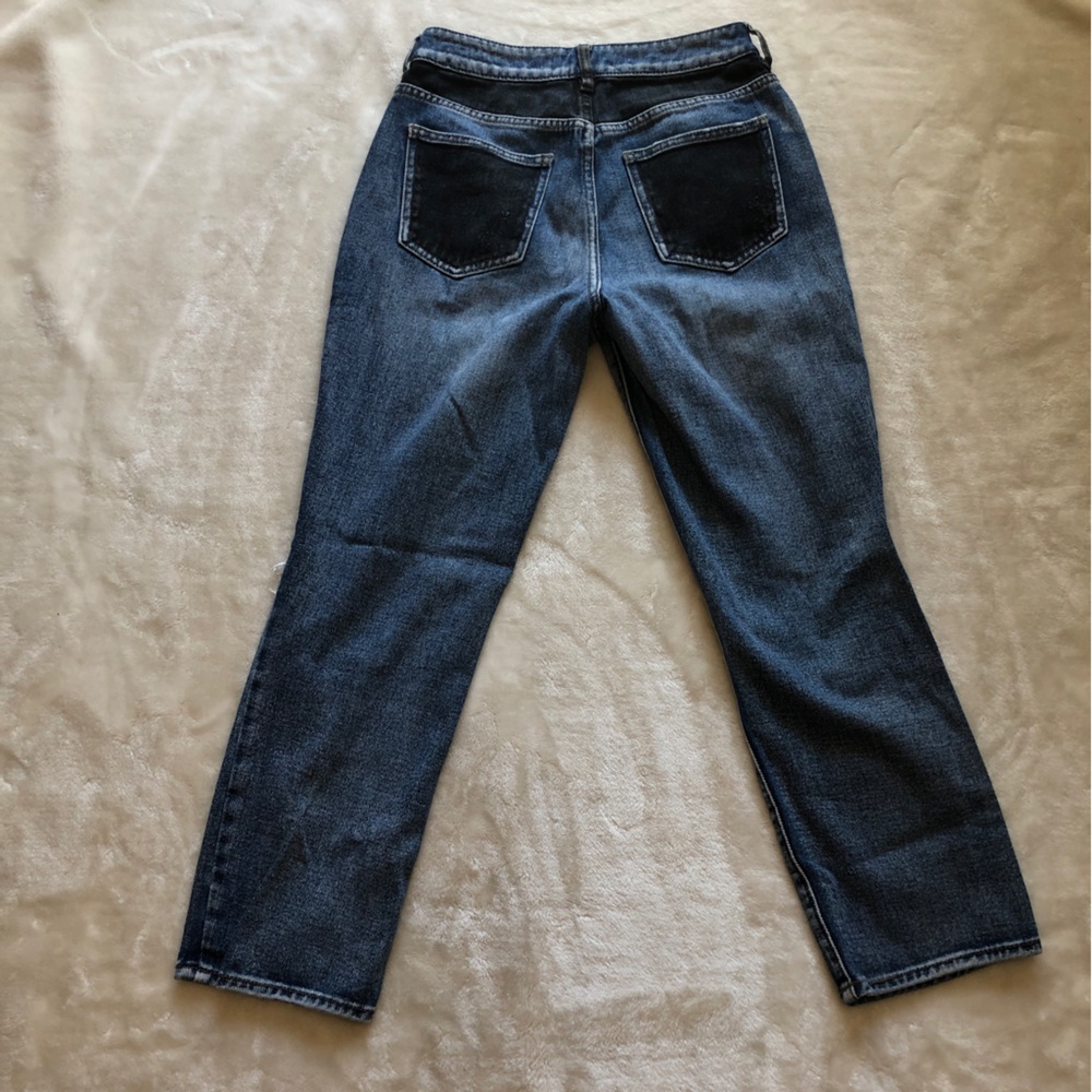PacSun Custom Painted High Rise Distressed Black & Blue Mom Jean Size 25